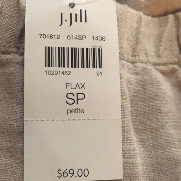 NWT J. JILL Crop Capri Linen Pants Elastic Waist - Picture 3 of 8
